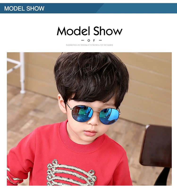 Modern Design Metal Kids Mirrored Polarized Sunglasses