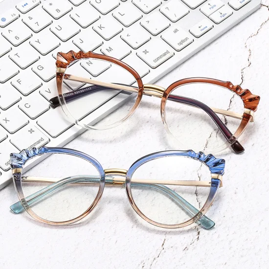 2023 i più nuovi occhiali da computer per adulti di alta qualità di alta moda Cat Eye gradiente cornice colorata per esterni Tr90 occhiali anti-luce blu